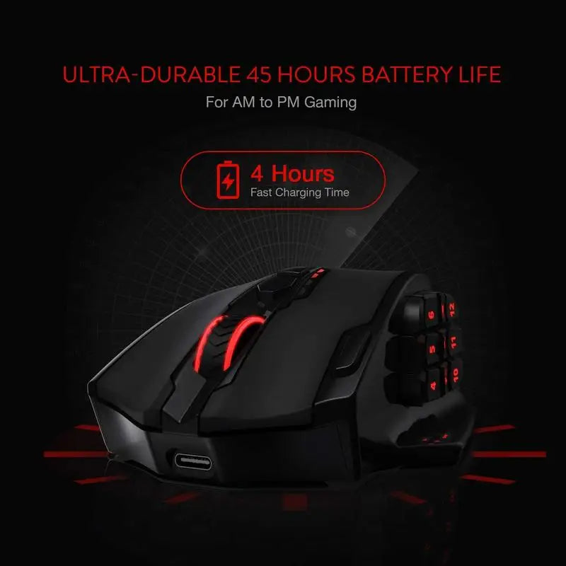 Redragon M913 Gaming Mouse – 16000 DPI, 2.4GHz Wireless, RGB, 16 Programmable Buttons