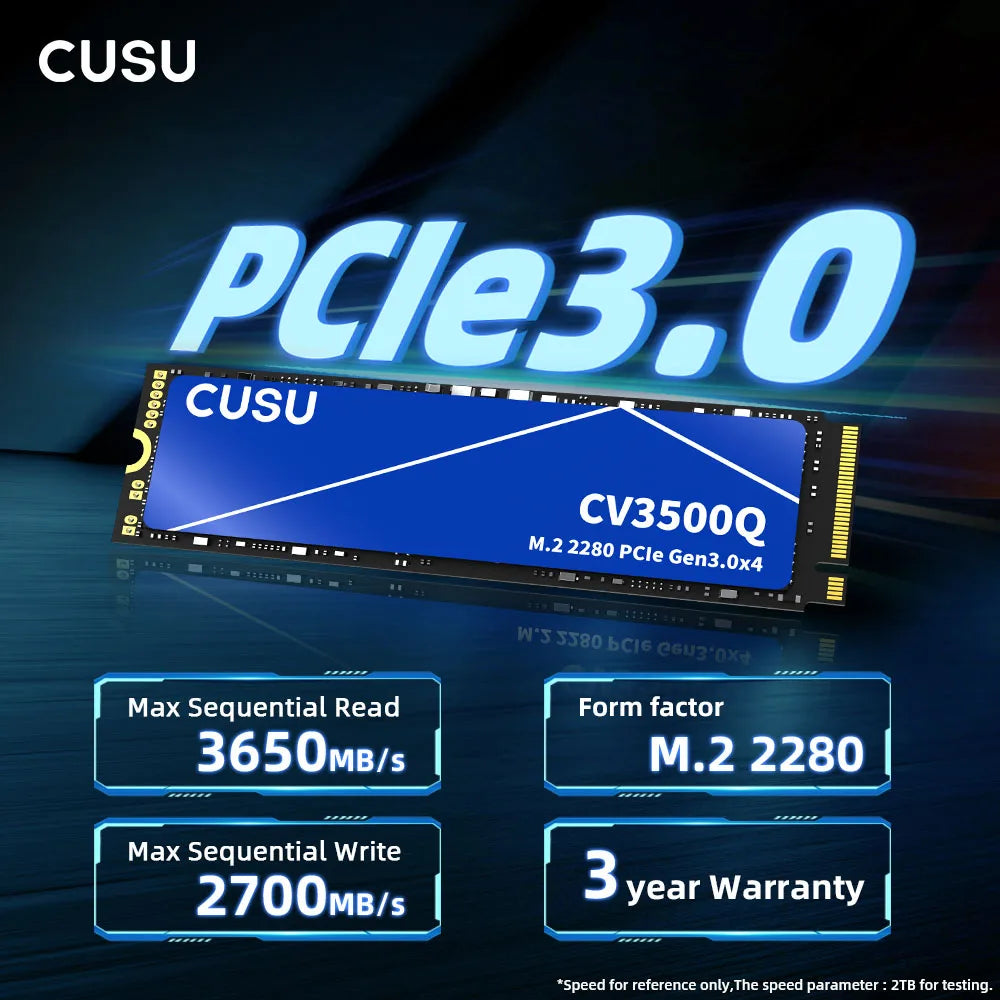 CUSU M.2 NVMe SSD | PCIe 3.0 | 256GB–2TB | 2280 | Internal SSD for Laptop & Desktop