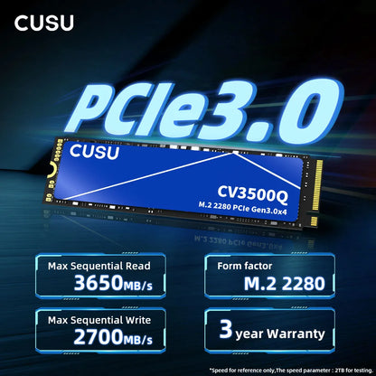 CUSU M.2 NVMe SSD | PCIe 3.0 | 256GB–2TB | 2280 | Internal SSD for Laptop & Desktop