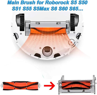 Roborock S5 / S6 / S50 / S5 Max / S6 Pure Main Brush | Xiaomi E20–E35 Compatible | Multi-Pack