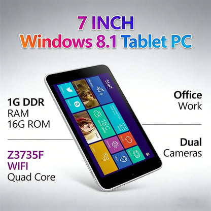 Jumper 7" Windows 8.1 Tablet – Intel Z3735f Quad Core, 1GB RAM, 16GB, WiFi, Dual Camera