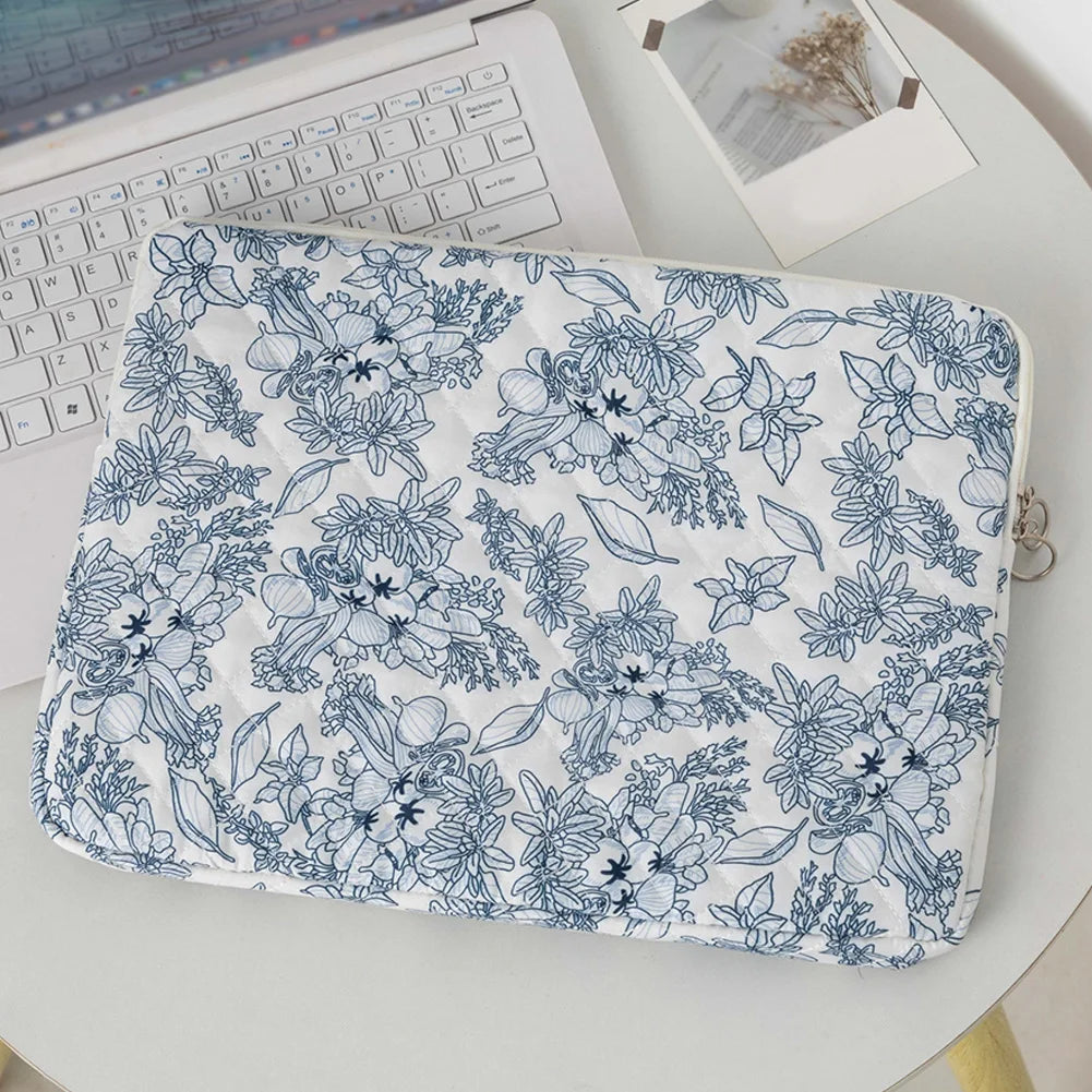 Coquette Floral Laptop Sleeve – 11"/13"/15", Cotton Liner, Carrying Case for Office