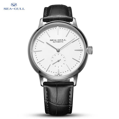 Seagull Men's Business Mechanical Watch – 50M Waterproof, Leather Strap, Valentine Gift