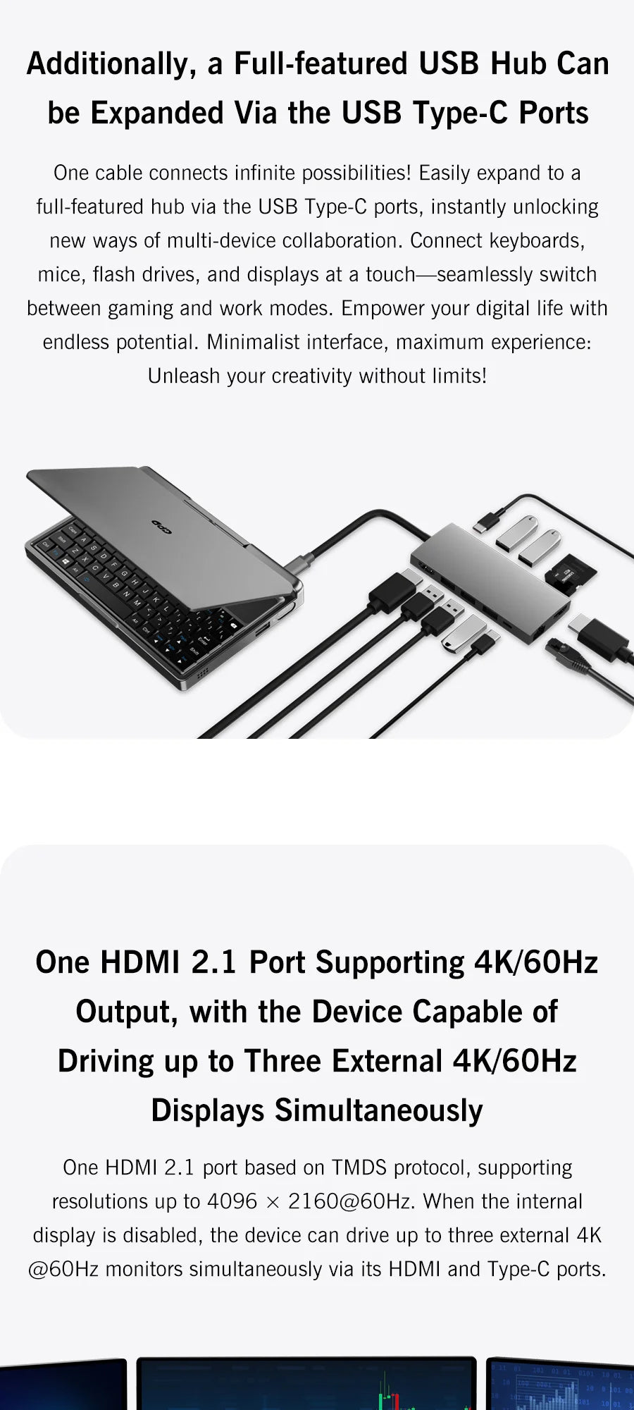 GPD MicroPC 2 – 7" Mini Laptop, Intel i3-N300, 16GB DDR5, 512GB SSD, Touch Screen, Windows 11