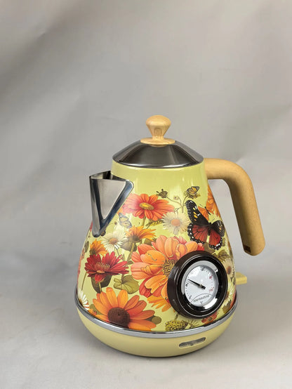 Dobleuno Retro Electric Kettle 1.7L – Thermometer, Auto Shut-Off, 304 Steel