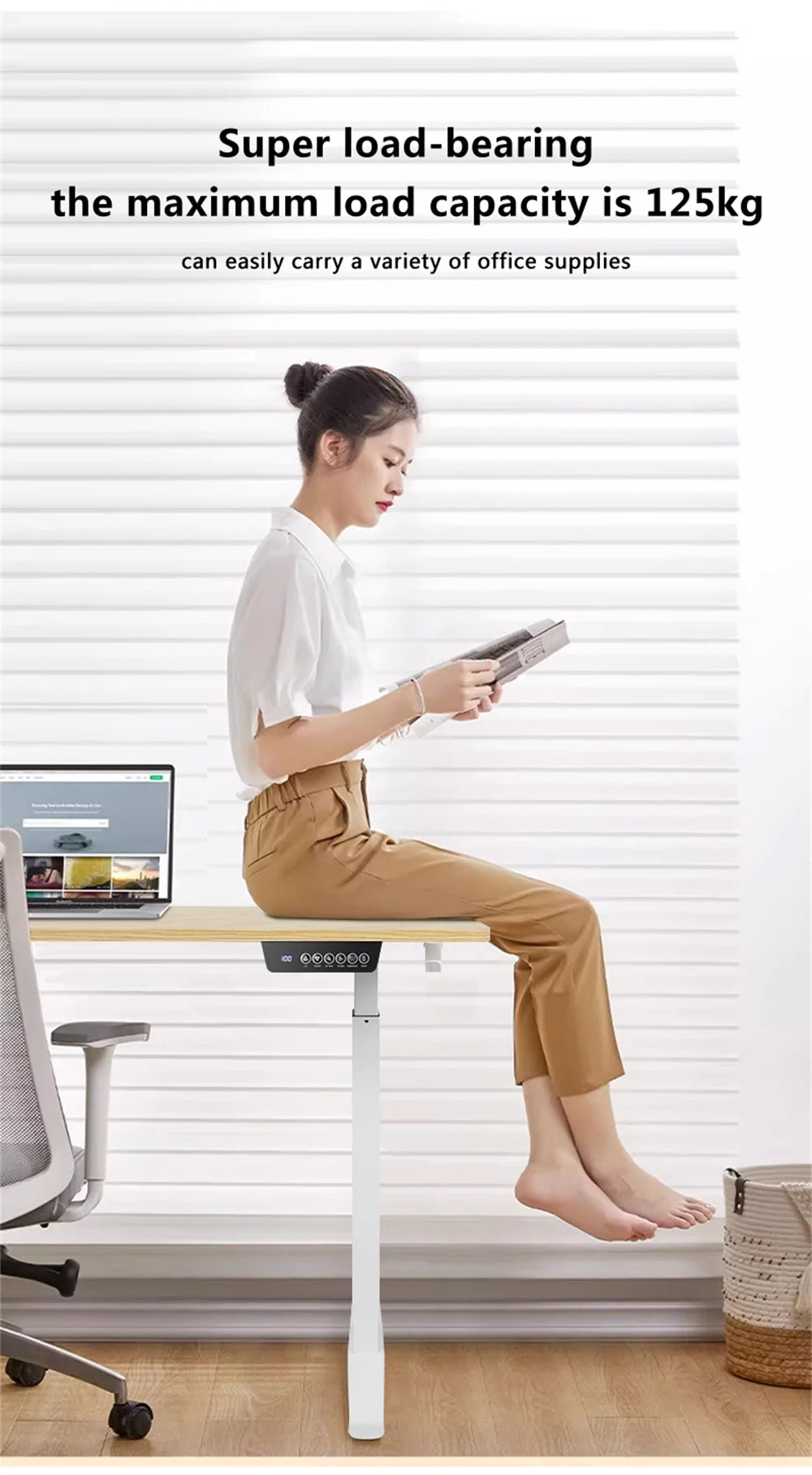 Smart Electric Standing Laptop Computer Motion Desk Height Adjustable Desk Lifting Table Standing Desk Sit Desk Home Office