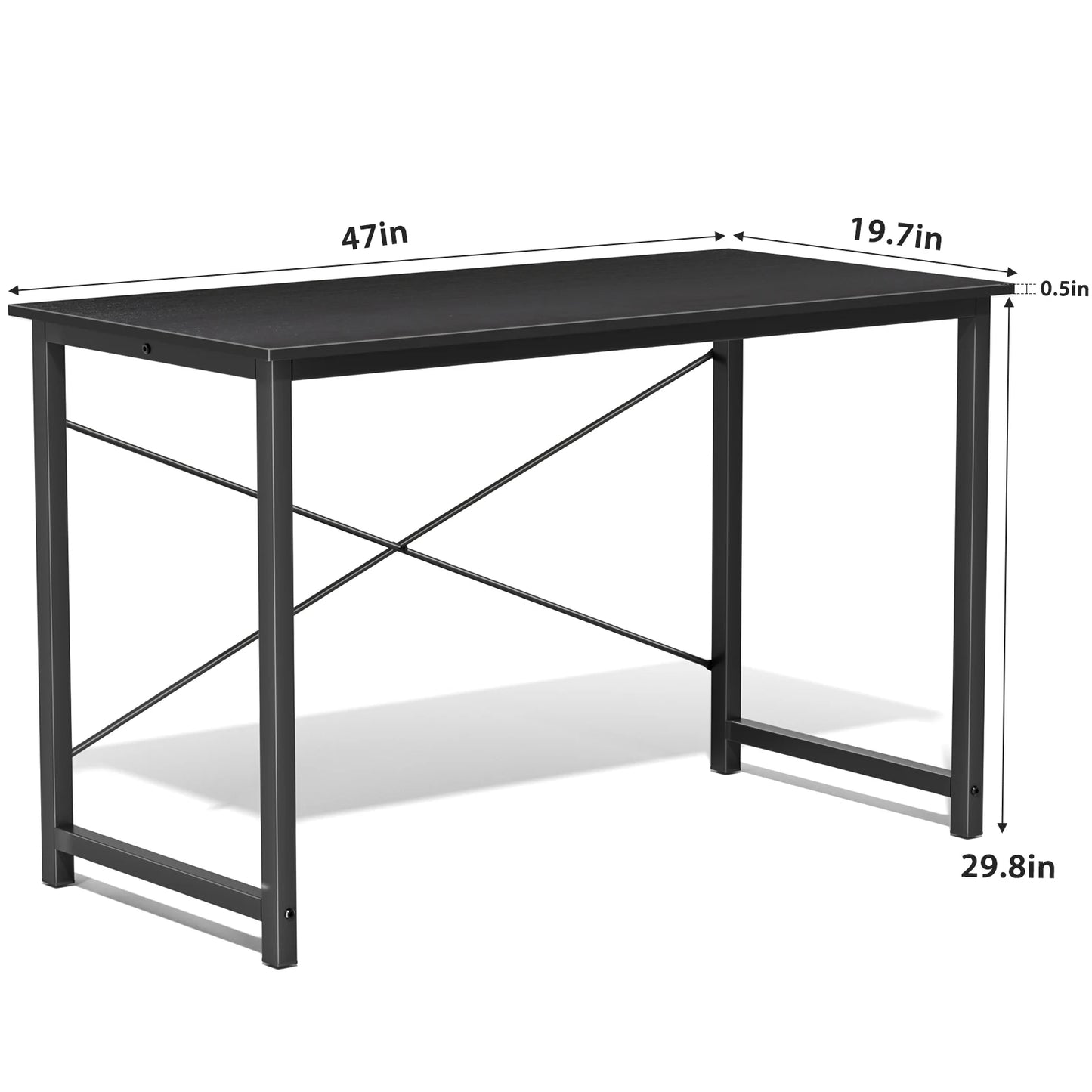 JHK Computer Desk | 5 Sizes, Modern Metal Frame & Wood Top