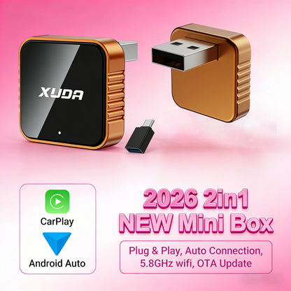 Wireless CarPlay & Android Auto Adapter 2026 | Plug & Play, Stable BT+WiFi, OTA Updates, 99% Car Compatible