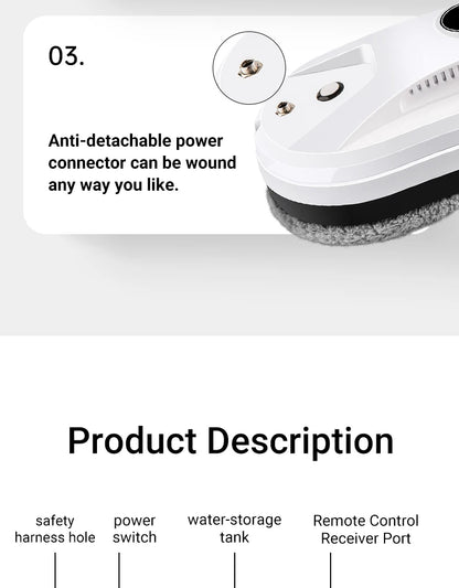 DIVEDEER Intelligent Window Cleaner – Automatic Water Spray, Anti-Fall Magnetic Glass Cleaner