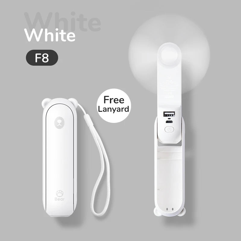 JISULIFE Portable Handheld Fan with Power Bank & Flashlight