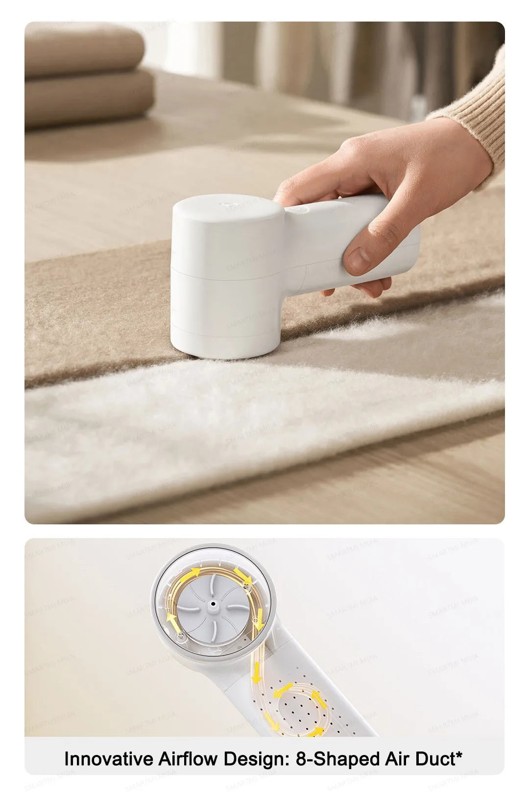 MIJIA Lint Remover 2 – Fabric Shaver with 6-Blade, 180min Battery, USB Rechargeable