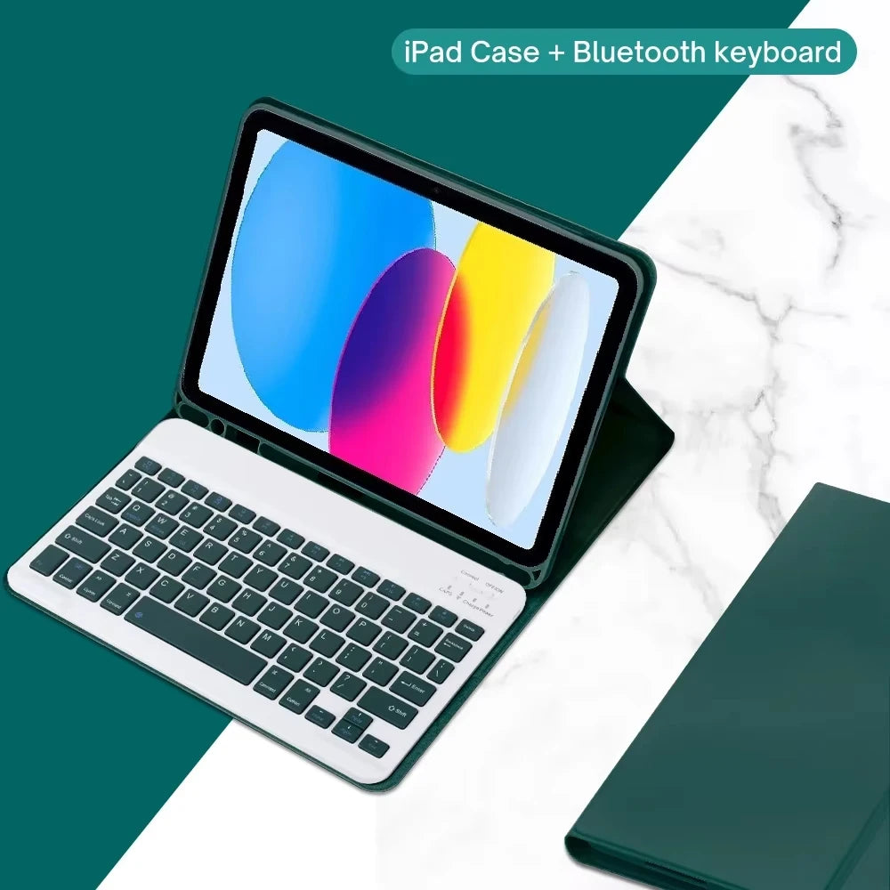 PULUZ Detachable Bluetooth Keyboard Case for iPad 10th Gen 10.9" & iPad 11" A16 2025 – with Pencil Holder