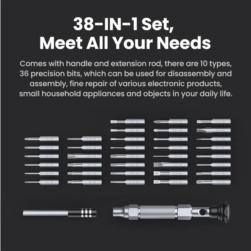 UGREEN 38-in-1 Precision Screwdriver Set | Phone, Laptop, Watch, Glasses Repair Tool Kit