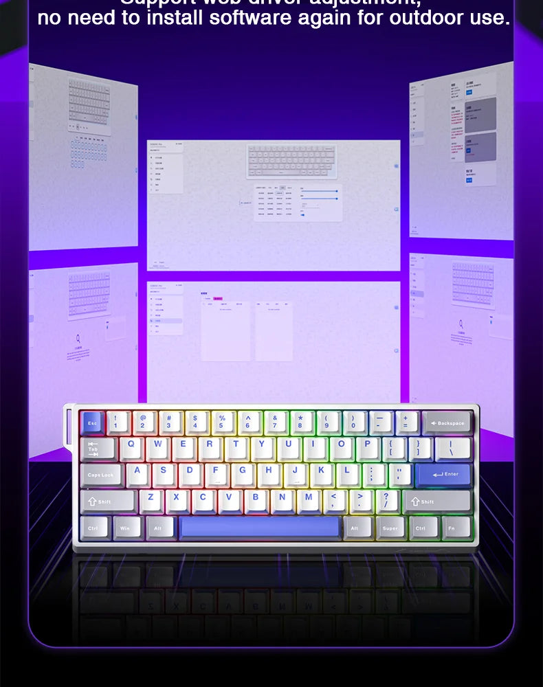 AULA WIN68 HE Pro Magnetic Switch Gaming Keyboard – Rapid Trigger, 8K Polling, RGB, Hotswap