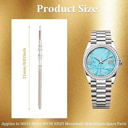 Stainless Steel Watch Crown Stem for NH35 / NH36 / NH38 / NH39 Automatic Movements