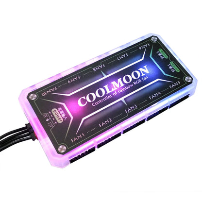 COOLMOON ARGB Fan Hub Controller – 12V 6-Pin, Remote Control, Silent