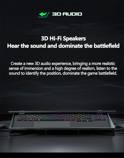 Gaming Laptop 16" — Intel i9-12900H, RTX 4060 8G, Up to 64GB DDR5, 4TB SSD, WiFi 6, Windows 11