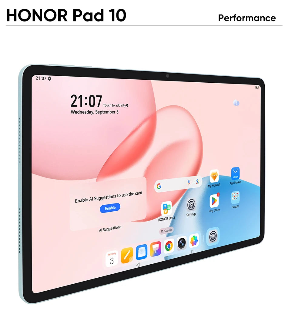 HONOR Pad 10 Global – 12.1" 2.5K Eye Comfort, Snapdragon 7 Gen 3, 10100mAh, MagicOS 9