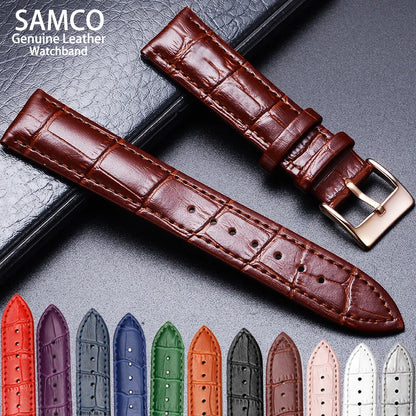 Premium Genuine Leather Watch Strap | 12–24mm, 9 Colors + Tool