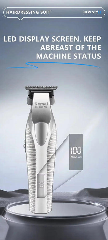Kemei KM-3023 Professional Hair Clipper – 0mm Rechargeable Trimmer