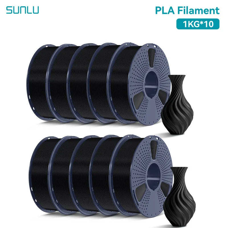 SUNLU 3D Printer Filament – 10 Rolls 1.75mm PLA / PETG / PLA+, 1KG Each, EU & US Warehouse