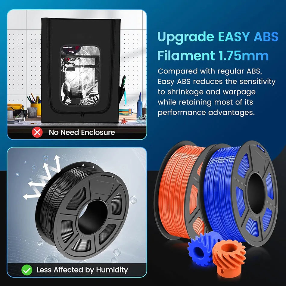 JAYO Easy ABS 3D printer filament 1.75mm, R.E.D. Shopping, 1kg spool, durable and tough for FDM 3D printing applications