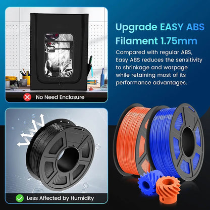 JAYO Easy ABS 3D printer filament 1.75mm, R.E.D. Shopping, 1kg spool, durable and tough for FDM 3D printing applications