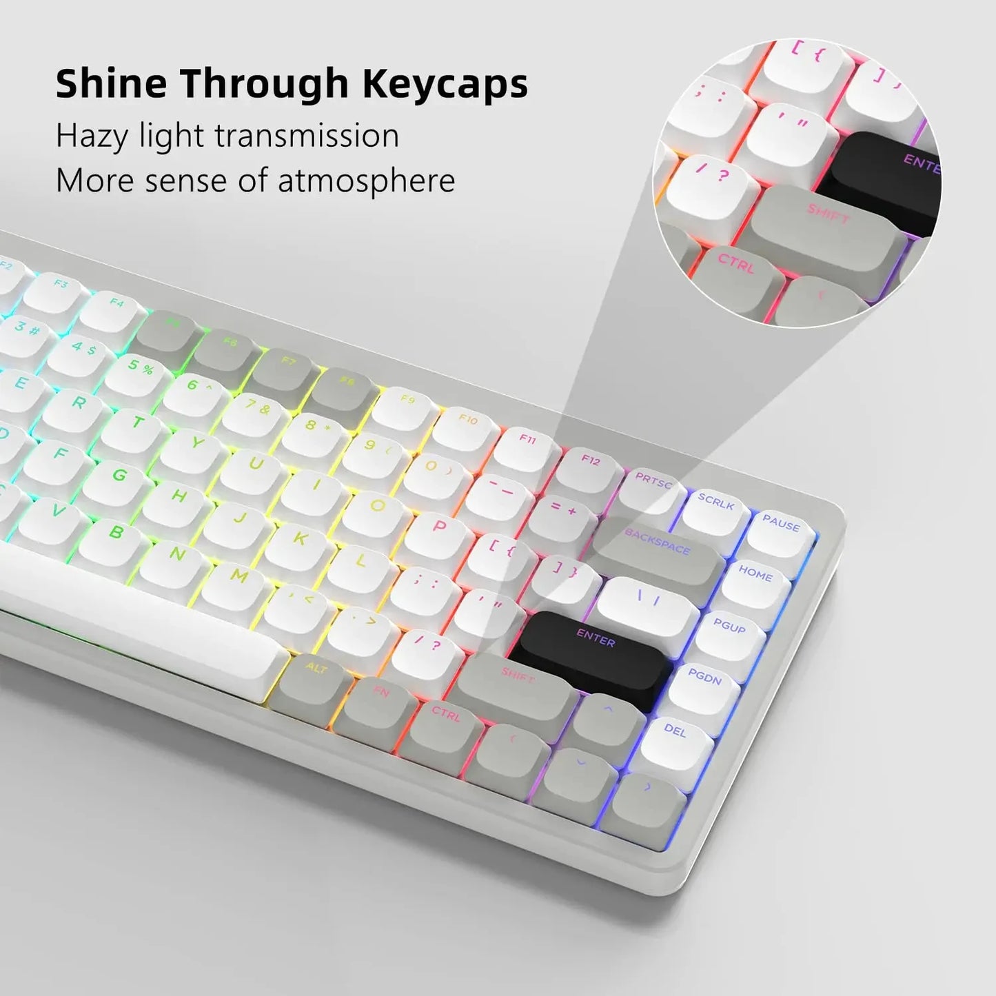 143 Key Low Profile PBT Keycaps – RGB Shine-Through, 60%/87/104, Cherry/Gateron MX