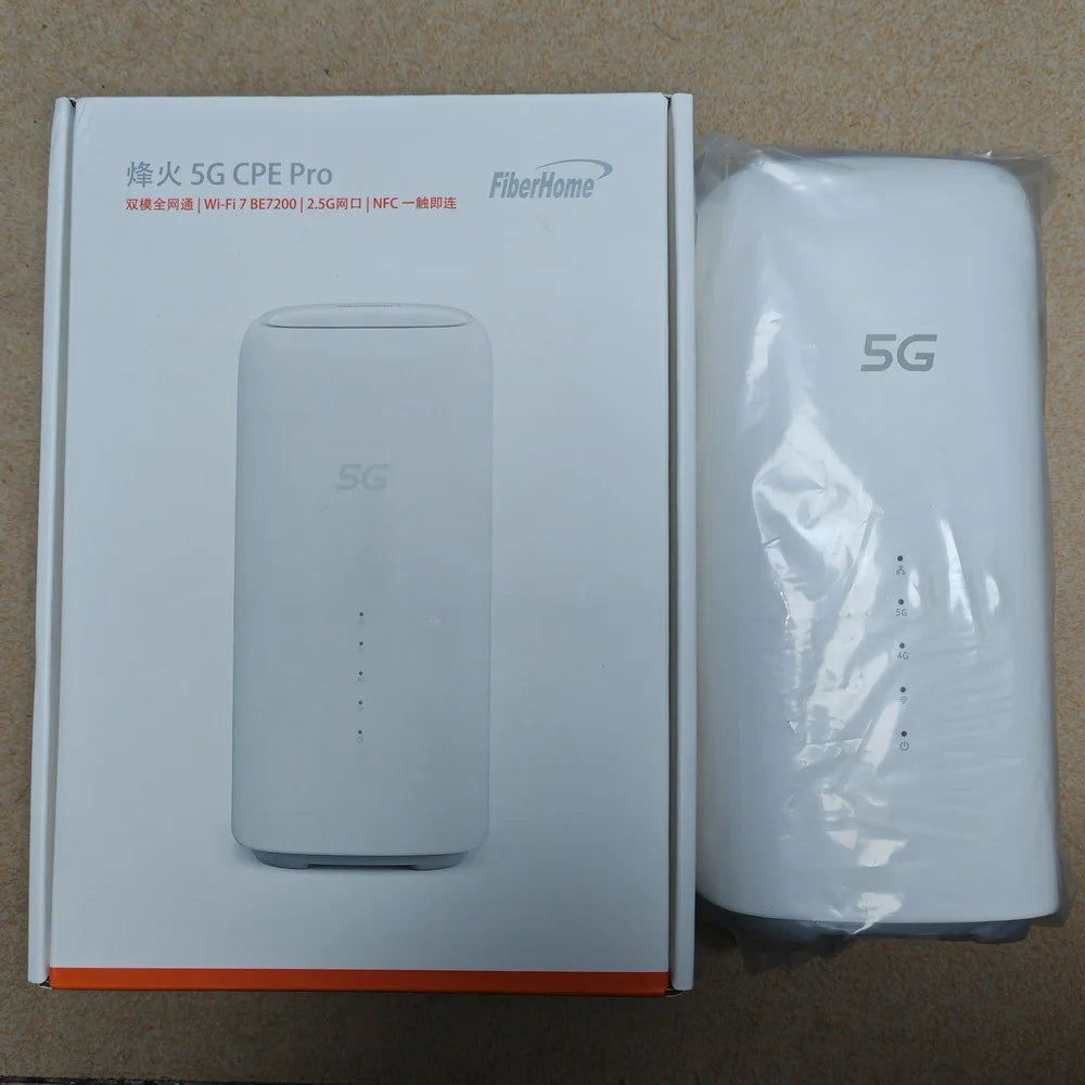 FiberHome LG6851F 5G CPE Pro WiFi 7 Router | BE7200 | Dual 2.5G LAN | 5G/4G LTE | NFC | SIM Card