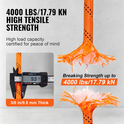 SucceBuy 120ft Double-Braided Polyester Rope | 4000 LBS
