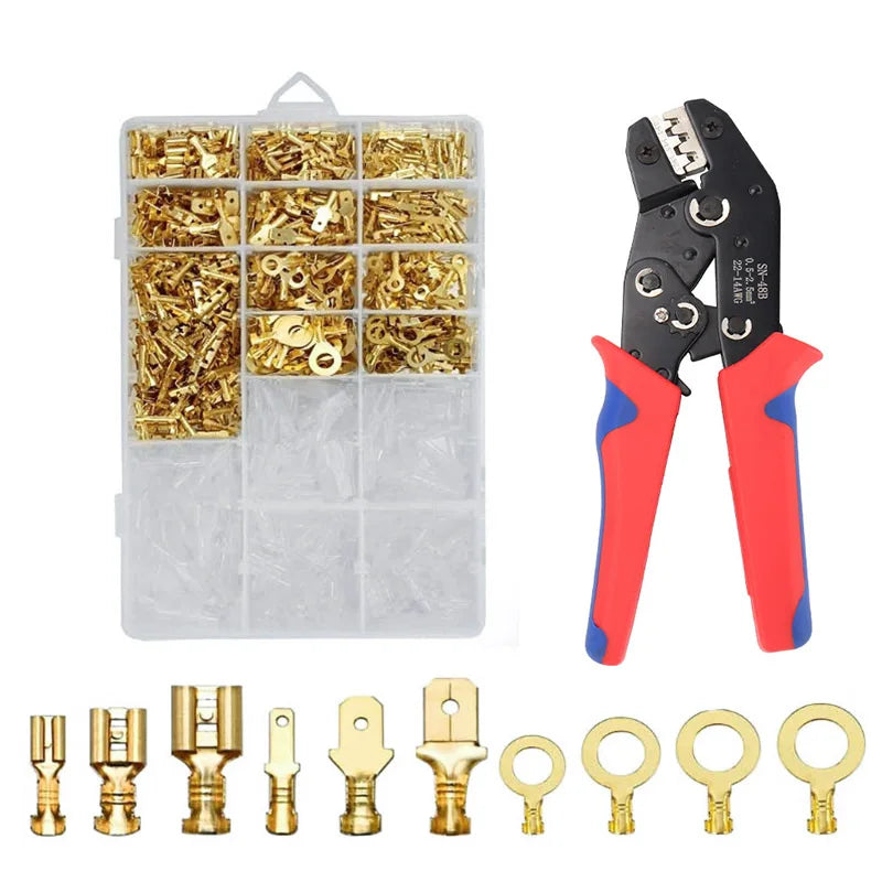 Insulated Spade Connector Kit – Male & Female Crimp Terminals 2.8/6.3mm
