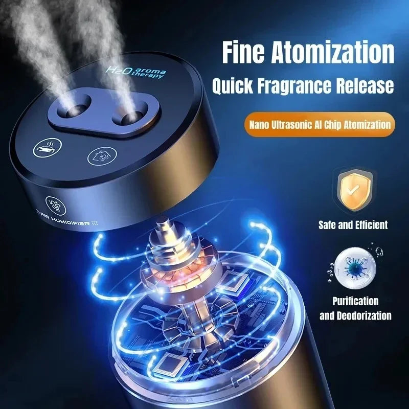 R.E.D. Shopping Zai Xiao 380ML USB vehicle humidifier with double spray, mood light, and essential oil diffuser in a compact design
