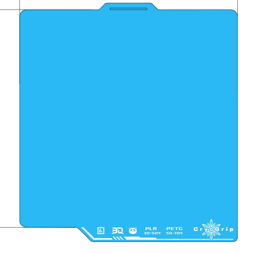 BIQU Panda CryoGrip Build Plate 256x256mm – Spring Steel, Textured, for Bambu Lab P1 & X1
