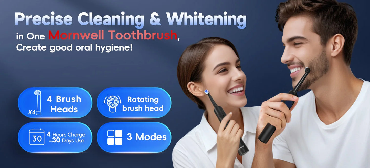 Electric Toothbrush T37 Sonic – 3 Modes, Rotation Clean with 4 Replacement Heads