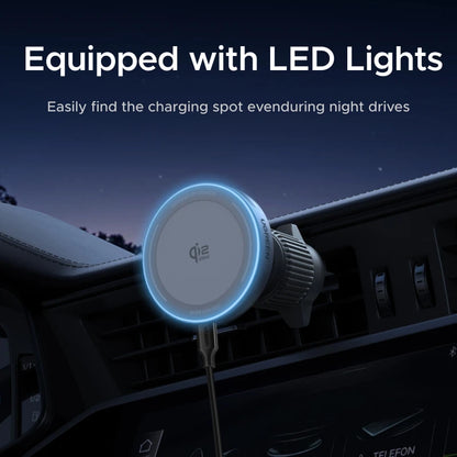 UGREEN Qi2.2 25W Magnetic Car Phone Holder & Wireless Charger | MagSafe Compatible for iPhone 17/16 Pro Max