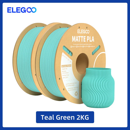 ELEGOO Matte PLA Filament 1.75mm 1KG – +/-0.02mm Accuracy, Cardboard Spool