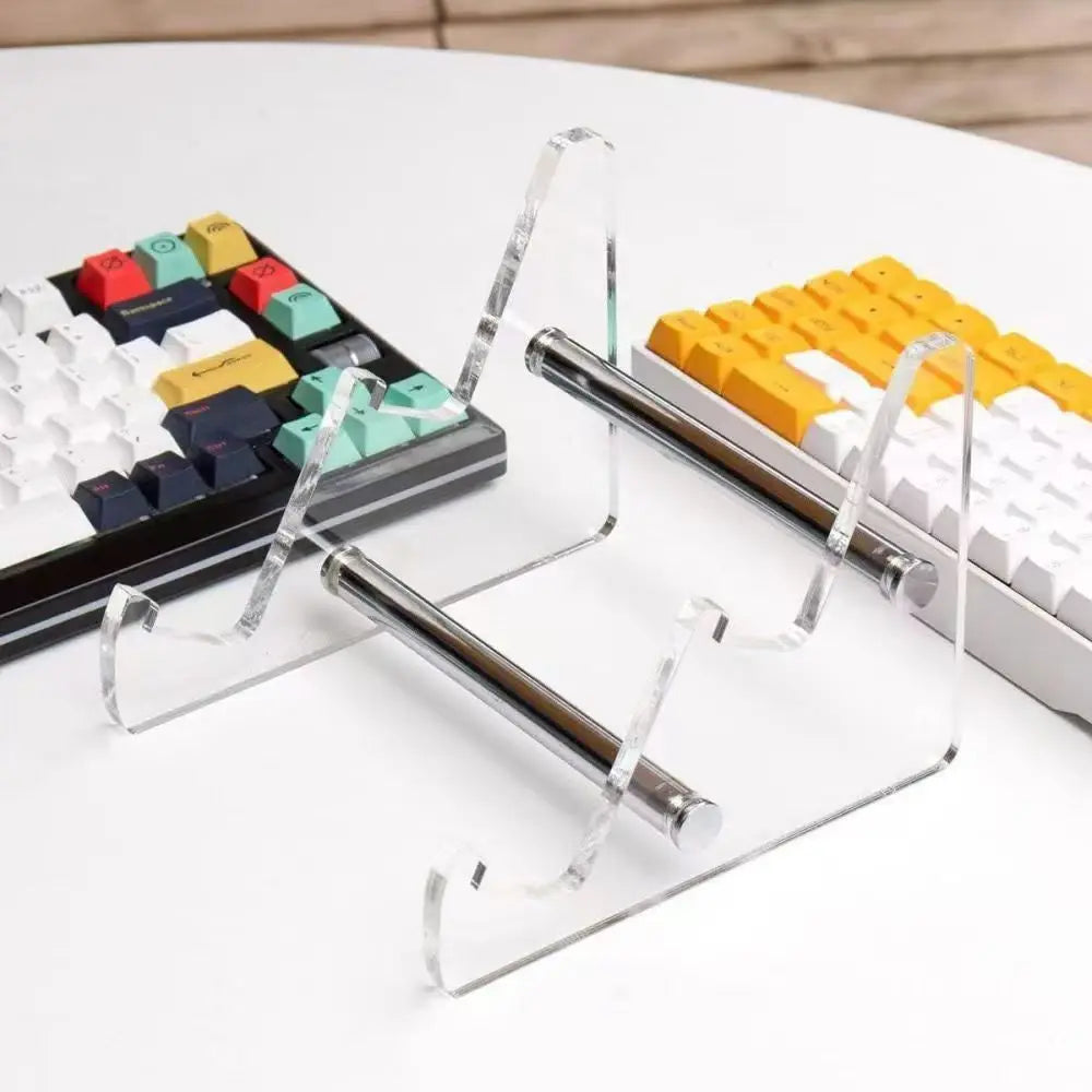 Transparent Acrylic Keyboard Display Stand – Layered Rack Holder for Mechanical Keyboards