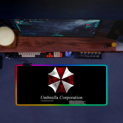 RGB LED Gaming Mouse Pad – Resident Evil Design, Glowing Rubber Mousepad for PC Gamer