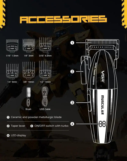 VGR Clipper Professional Hair Trimmer Electric Hair Cutting Machine 9000 RPM Hair Clipper Barber Cordless Clipper for Men V-285