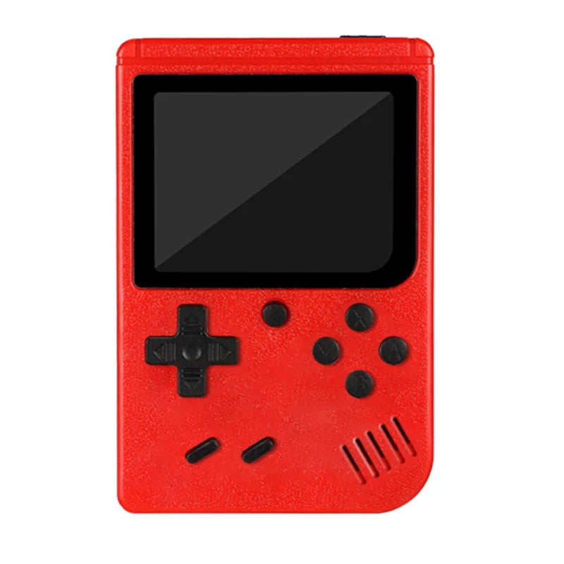 Retro handheld game console with 3-inch color LCD screen, 8-bit gaming, portable design by R.E.D. Shopping