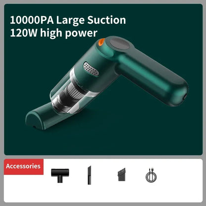 10,000Pa Handheld Vacuum Cleaner – Wireless, 25W, Bagless, Pet Hair, Car & Home (White / Black)