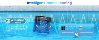 Cordless Robotic Pool Cleaner | 4 Motors, Wall & Waterline Cleaning, 300min Battery, Inground Pools
