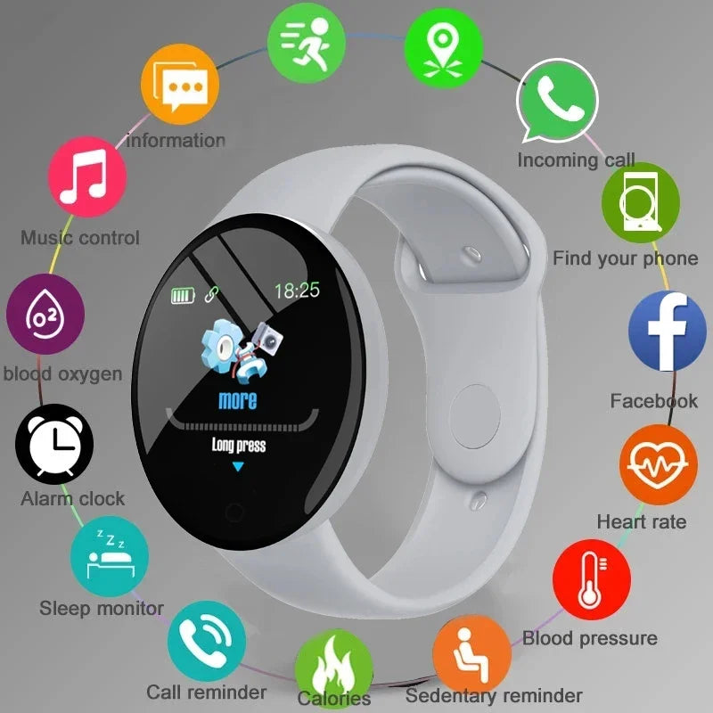 R.E.D. D18 Smartwatch with circular color screen, multi-sport modes, call and music control, wearable electronics
