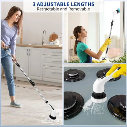COBASPORT Electric Cleaning Brush Set – Rotating Multi-Tool for Bathroom, Kitchen & Car