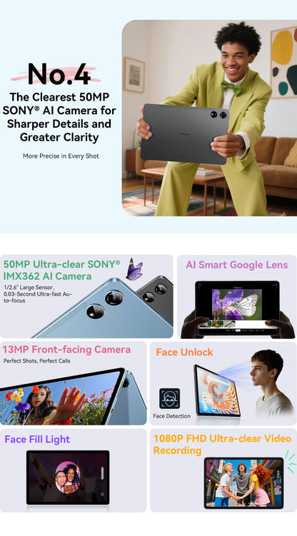 Blackview MEGA 3 Tablet | 12.1" 2.5K 90Hz | Android 15 | 12GB+256GB | 8800mAh 33W | 50MP | 4G