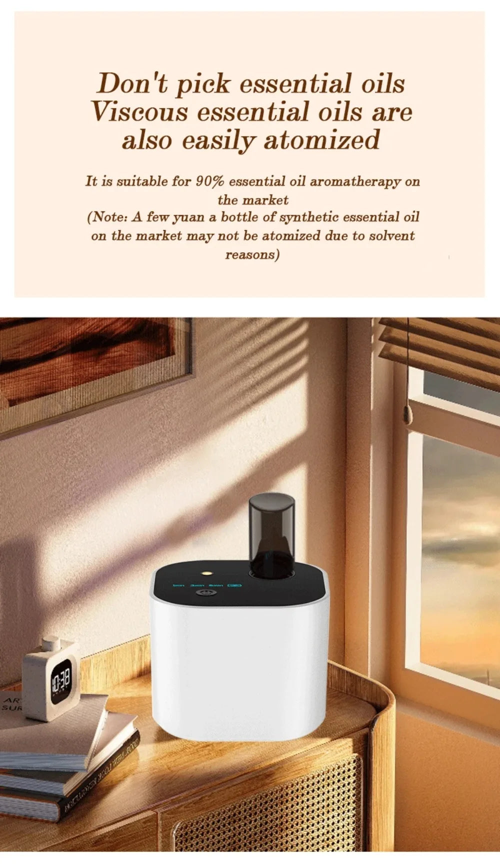 Waterless Portable Aroma Diffuser | 3 Mist Modes | Essential Oils | Aromatherapy | Home Office Bedroom