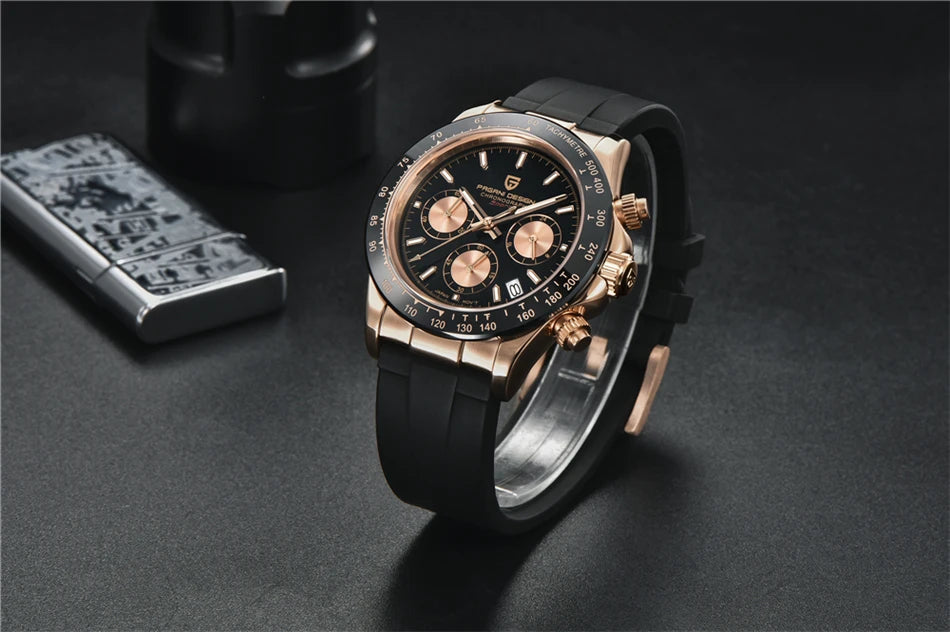 PAGANI DESIGN Men's Luxury Chronograph Watch – 100M Waterproof, Quartz Sport Wristwatch, Gift