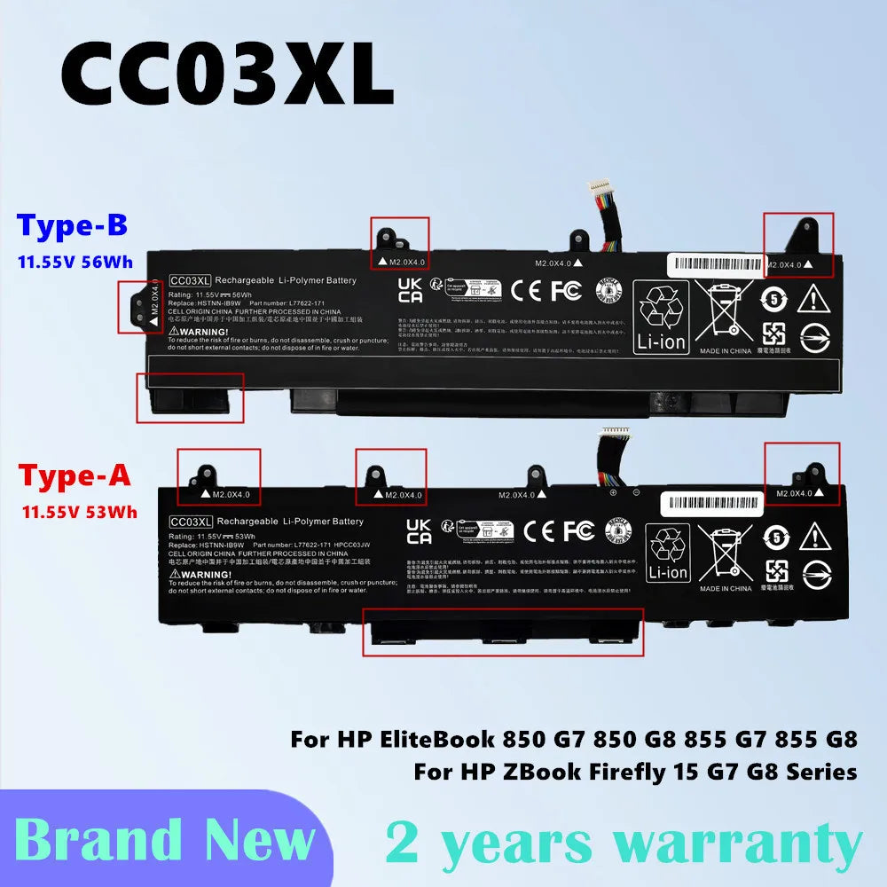 CC03XL Laptop Battery for HP EliteBook 830 835 840 845 850 855 G7 G8 | ZBook Firefly 14 15