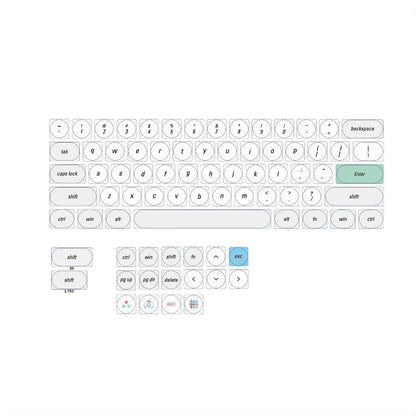 LCK Low Profile PBT Keycap Set – Retro Gray, for 61/68/75/84/87/96/104-Key Mechanical Keyboards