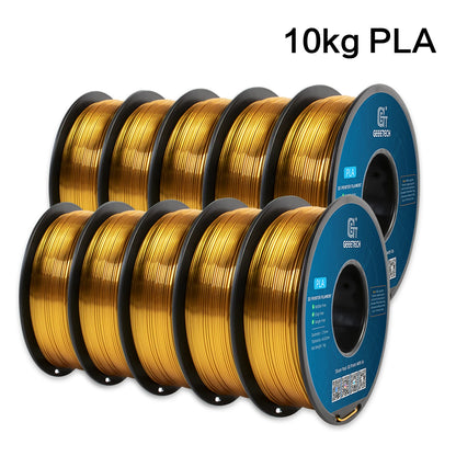 GEEETECH 3D Printer Filament – 10KG Box, 1.75mm Matte / PETG / Silk PLA / TPU / ABS, Safe Materials